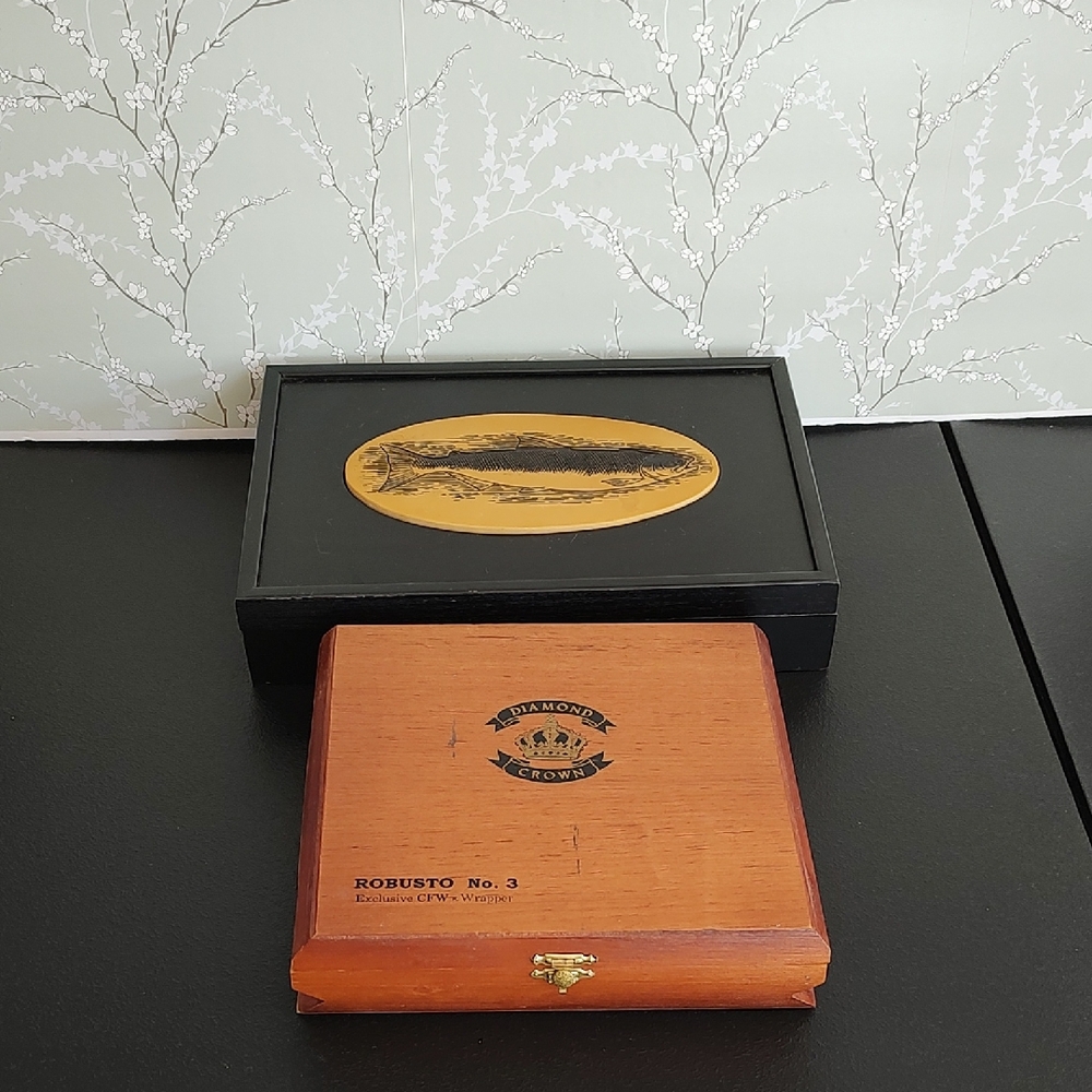 Two Vintage Men's Dresser Boxes